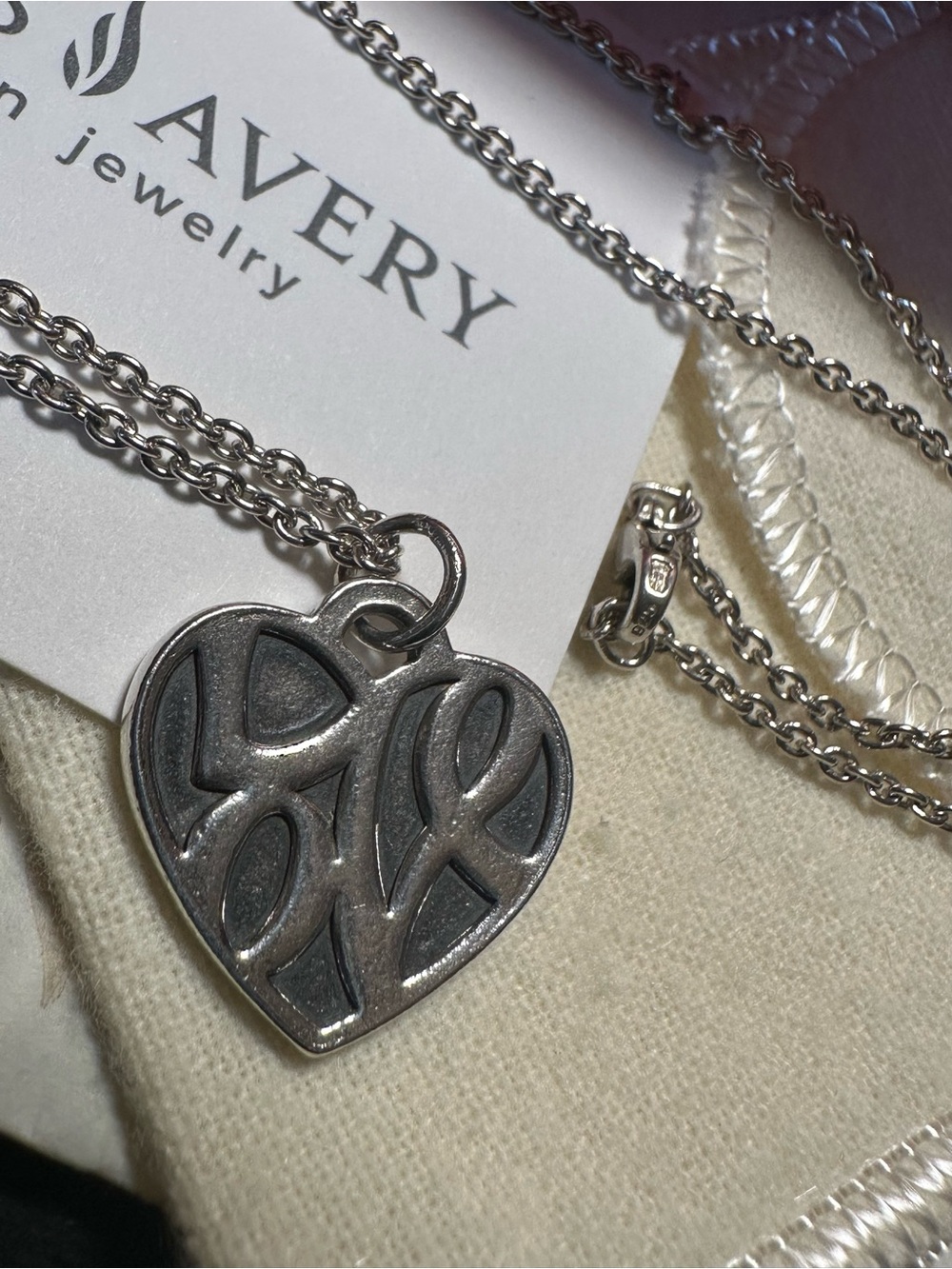 James Avery Retired (2013) Sterling 925 Love Heart Pendant or Charm W/ 20” Chain